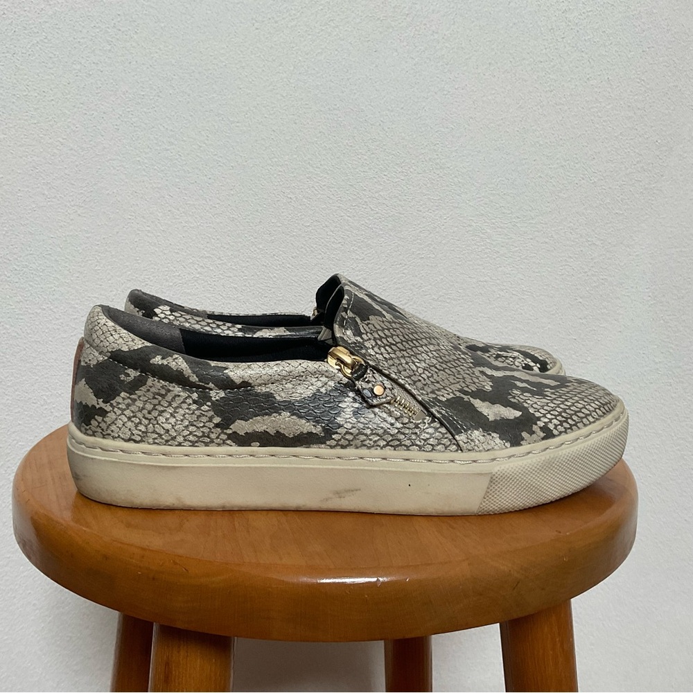 Dr. Scholl's No Chill Snakeskin Print Platform Zip Side Slip On Shoes Size 8.5 M